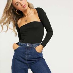 Black Long Sleeve Women's Bodysuit